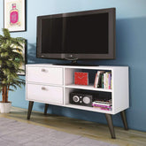 Fast Furnishings White Grey Mid-Century TV Stand